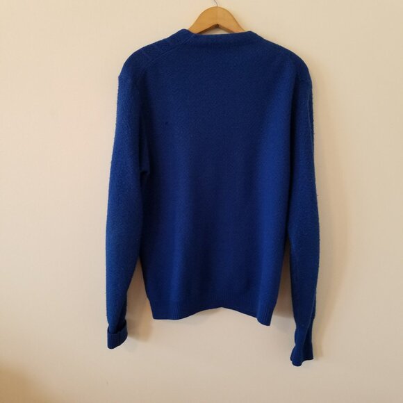 Vintage Wool Blend Dark Blue Men's Cardigan Sweater Size M - Picture 7 of 7